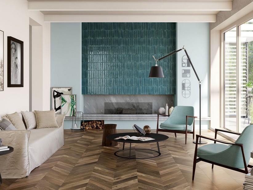 Fliese Raku 6x25 Feinstenzeug Hellblau Oriente glänzend | IperCeramica