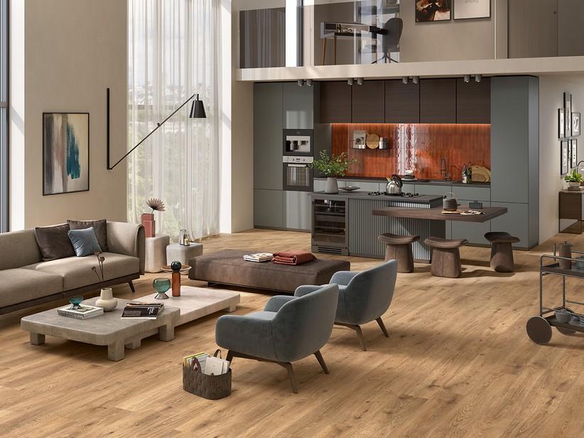 Fliese Raw Brown 20x120 Feinsteinzeug rektifiziert Eichenholzoptik Braun | IperCeramica