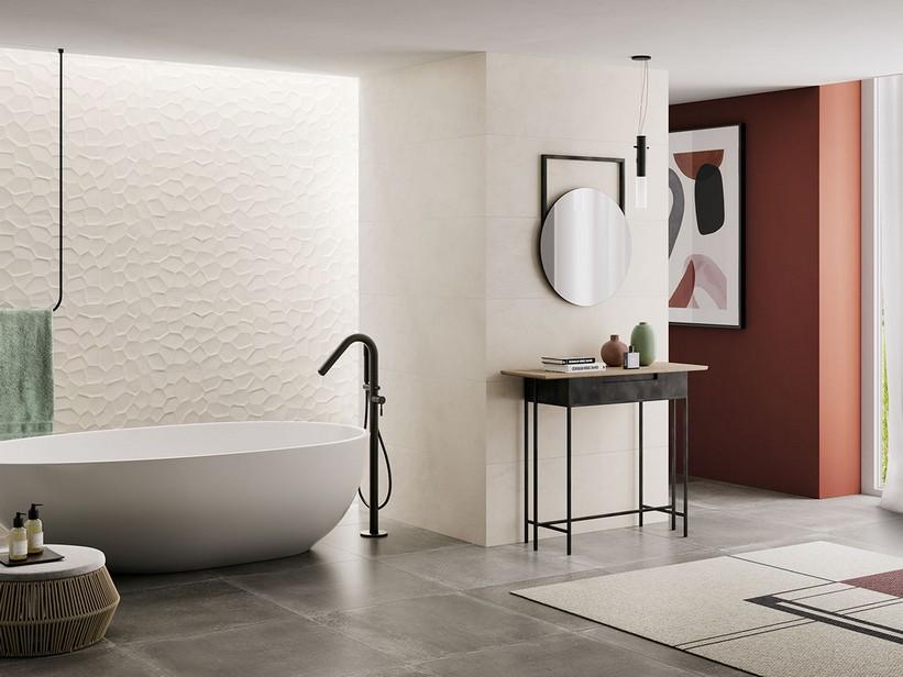 Wandfliese Rooms White 40X120 Harzoptik Weiss | IperCeramica