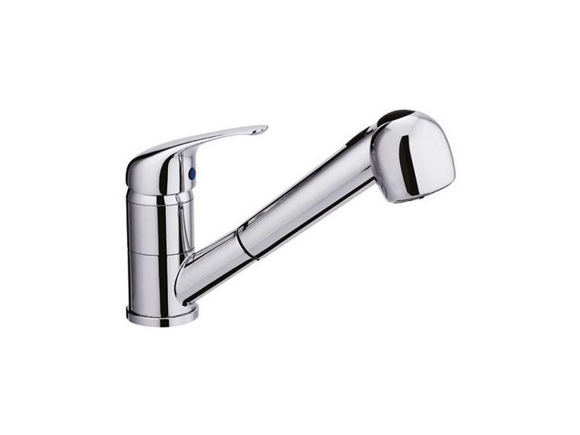 Küchenspülenarmatur Domus mit herausziehbarer Handbrause Chrom | IperCeramica