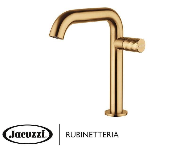 Mittlerer Waschtischmischer Jacuzzi® Giulia aus Edelstahl mit Ablaufgarnitur Messing gebürstet | IperCeramica