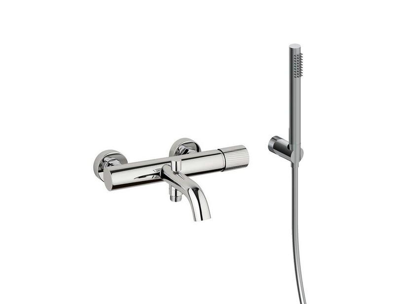 Mischer Wandmischer für Badewanne Jacuzzi Giulia mit Ablaufgarnitur aus Edelstahl Chrom | IperCeramica