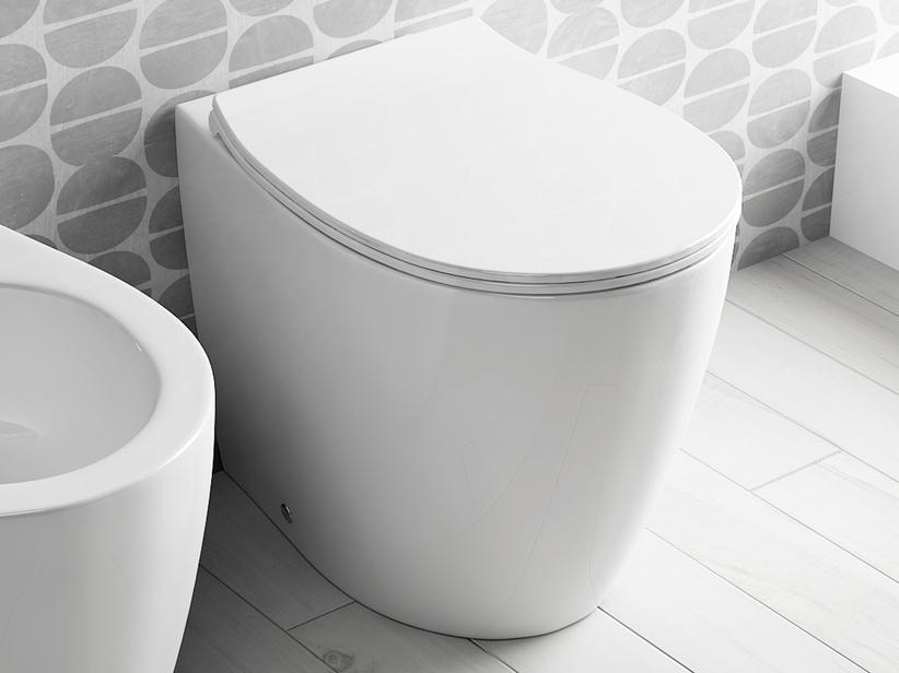 STAND-WC SENTIMENTI NEO 52X36 cm WANDBÜNDIG UNIVERSAL ABFLUSS WEISS GLÄNZEND | IperCeramica