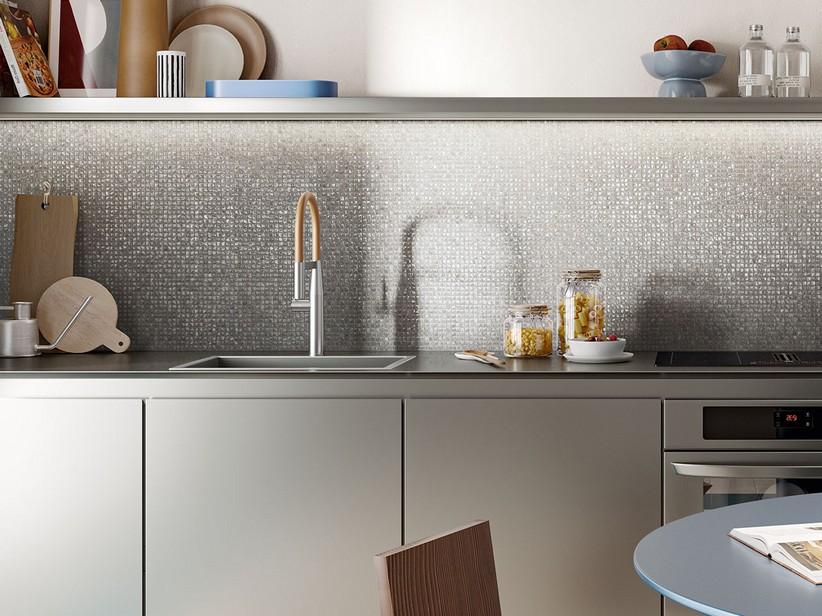 Aluminium Mosaik Shell Iron 30x31,2 cm Grau | IperCeramica