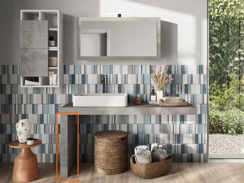 Seite Topsy 67x48xH8 Grau Oxid | IperCeramica