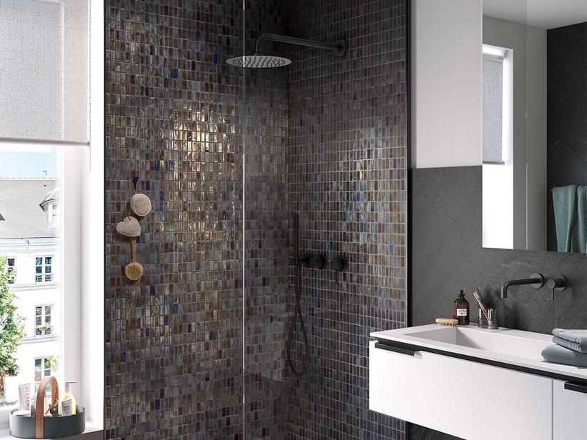 Glasmosaik Stargate Iron 30x30 cm Metalleffekt | IperCeramica