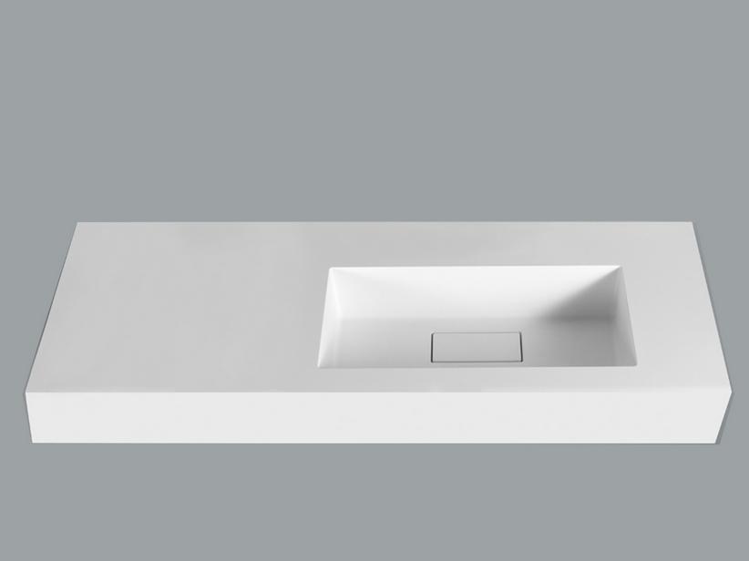 Ablage mit integriertem Waschbecken Topsy Unitop Hide 140,5X51,5 Rechts Weiß Glänzend | IperCeramica