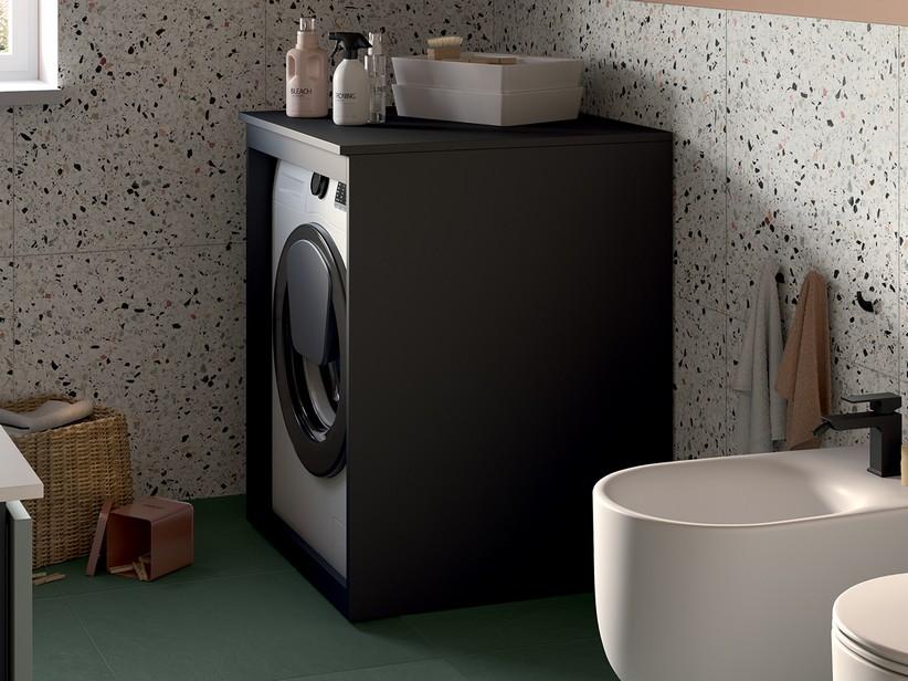 Mobile Waschmaschinenabdeckung TOUCH L75 cm Ausführung PHOENIX Mattschwarz | IperCeramica