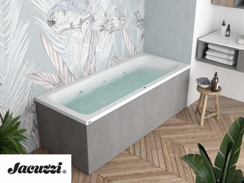 Whirlpool Jacuzzi® Silk 170x70 rechts mit 8 Düsen und Ausführung in Zementoptik | IperCeramica