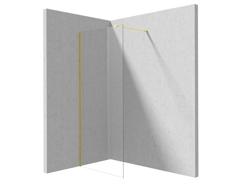 Walk-In Prizma cm 110 H195 Erw. 106-108 Glasstärke 6 mm Transparent Profile Gold glänzend | IperCeramica