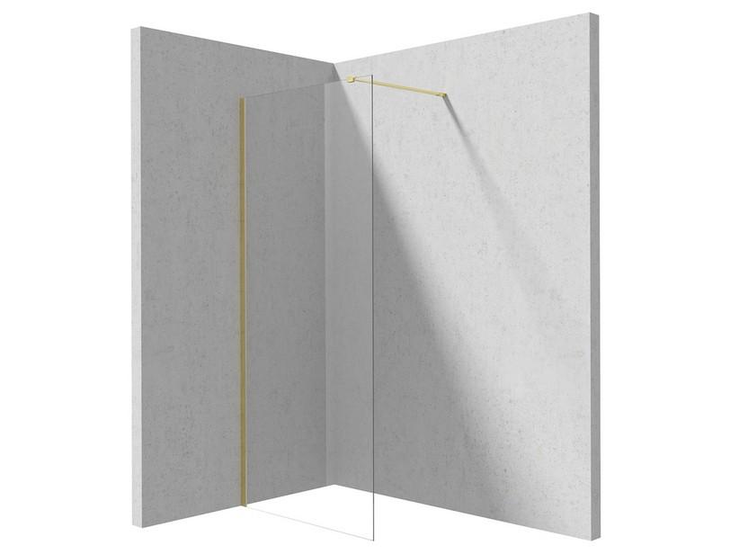 Walk-In Prizma cm 90 H195 Erw. 86-88 Glasstärke 6 mm Transparent Profile aus gebürstetem Gold | IperCeramica