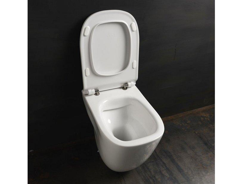 STAND-WC WILD RIMLESS 52X34 cm WANDBÜNDIG WAND/FUSSBODEN-ABFLUSS WEISS GLÄNZEND | IperCeramica