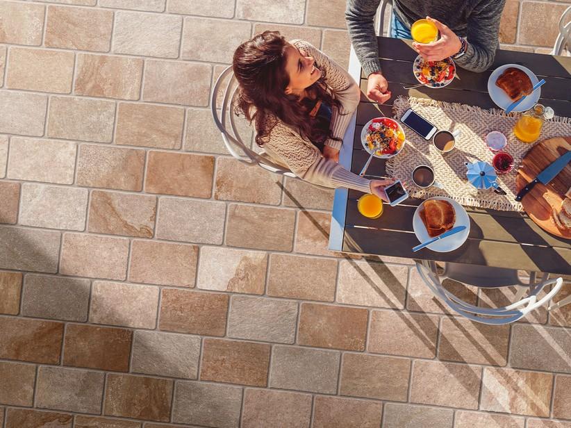 Fliese Porfido XOUT 18 20X30 Feinsteinzeug Außenbereich Stärke 18 mm Optik von rotem Porphyr | IperCeramica