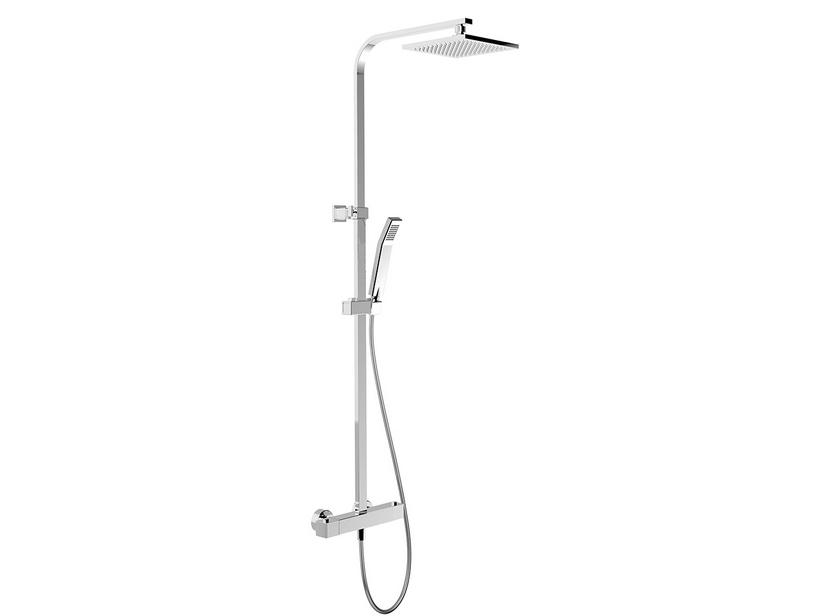 DUSCHSYSTEM JASMINE MIT THERMOSTATMISCHER U. KOPFBRAUSE QUADRATISCH CHROM | IperCeramica