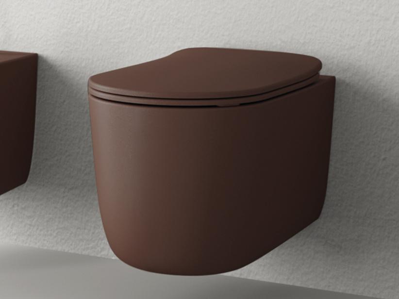 Hänge- WC Nolita spülrandlos Burgunderrot Matt | IperCeramica
