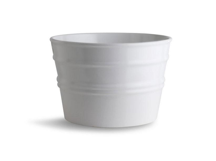 Hänge-/Aufsatzwaschbecken Bacile Ø46,5 cm H30 aus matter weißer Keramik | IperCeramica