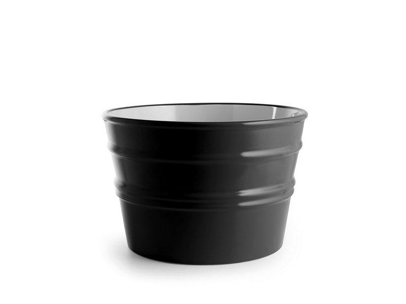 Hänge-/Aufsatzwaschbecken Bacile Ø46,5 cm H30 aus glänzender schwarzer Keramik | IperCeramica