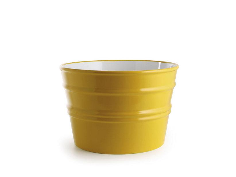Hänge-/Aufsatzwaschbecken Bacile Ø46,5 cm H30 aus glänzender gelber Keramik | IperCeramica