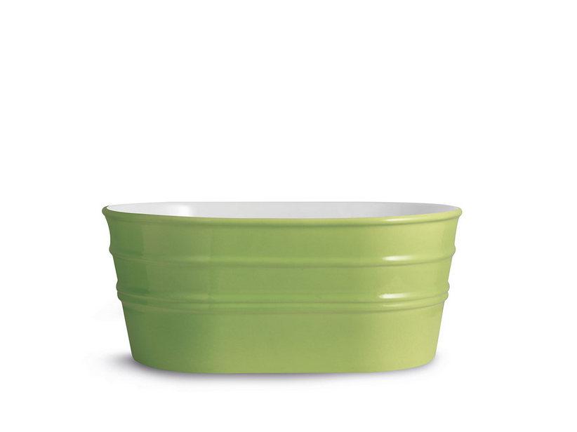 Hänge-/Aufsatzwaschbecken Tinozza 60X40Xh25 aus glänzender grüner Keramik | IperCeramica