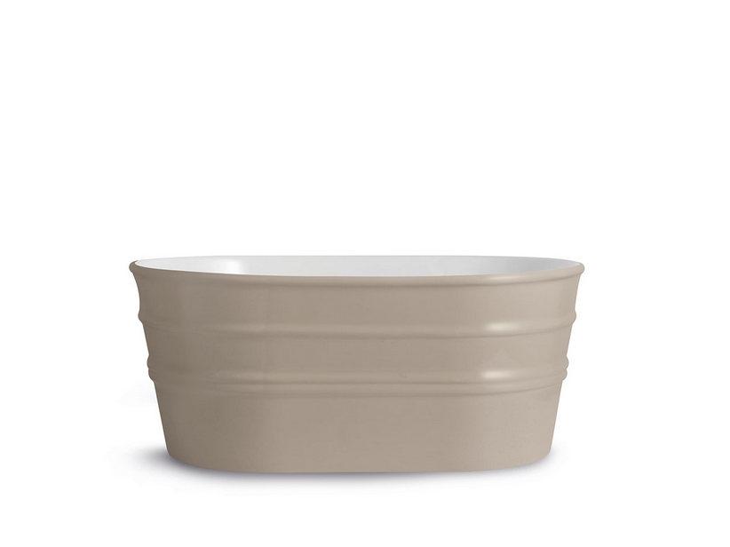 Hänge-/Aufsatzwaschbecken Tinozza 60X40Xh25 aus glänzender tonfarbener Keramik | IperCeramica