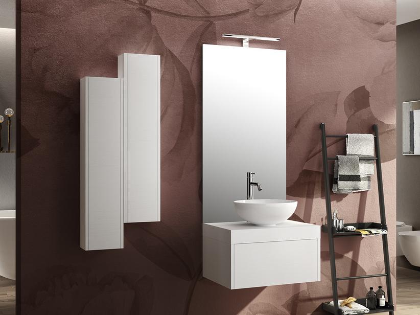 BADEZIMMERSCHRANK TOPSY WEISS MILLERIGHE MIT WASCHTISCHPLATTE IN AUFSATZMONTAGE | IperCeramica