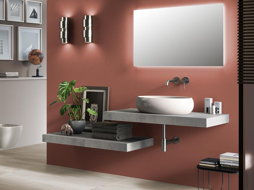 KONSOLE FÜR AUFSATZWASCHBECKEN TOPSY TOP 120x48xH8 cm OXYD GRAU | IperCeramica