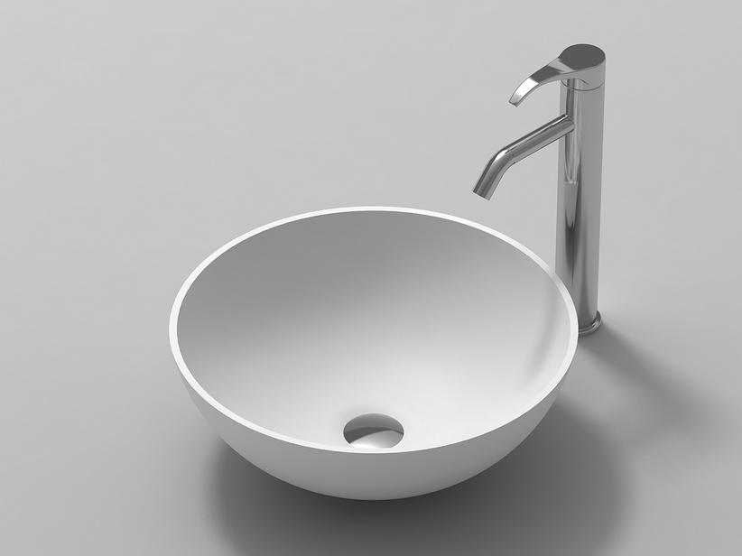 AUFSATZWASCHBECKEN CIOTOLA Ø42 H12 cm SOLID SURFACE WEISS MATT | IperCeramica