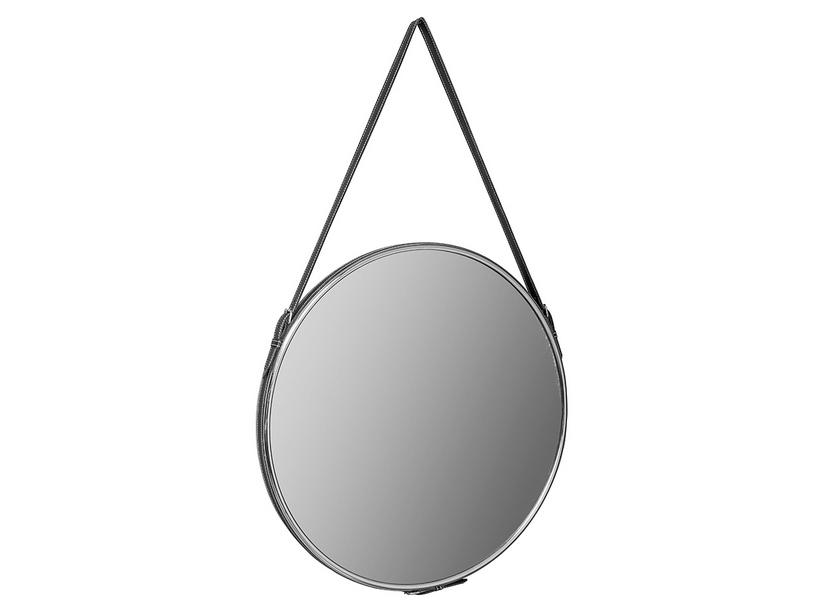 BADSPIEGEL SELLERY Ø60 cm KUNSTLEDER SCHWARZ | IperCeramica