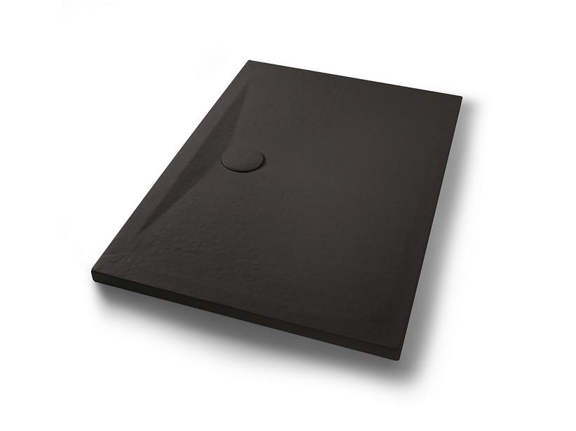 Duschwanne Appia Rechteckig 120x80 aus Keramik mit Steinoptik Graphit Matt | IperCeramica