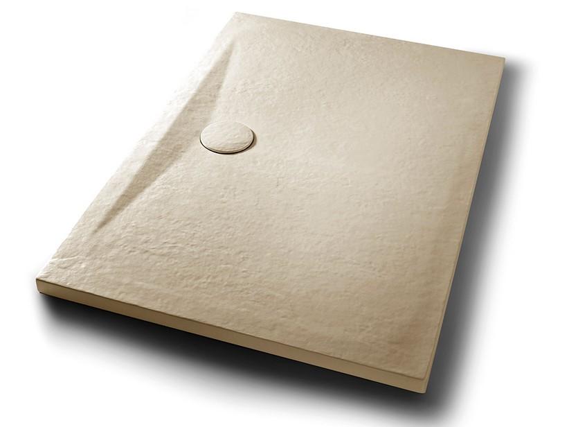 Duschwanne Appia Rechteckig 120x80 aus Keramik mit Steinoptik Beige Matt | IperCeramica
