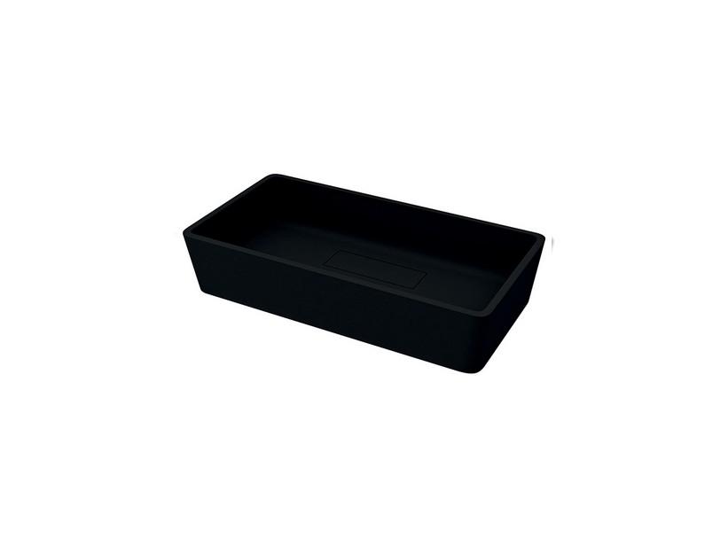 Aufsatzwaschbecken aus Harz Atlas 63 cm cm Schwarz | IperCeramica