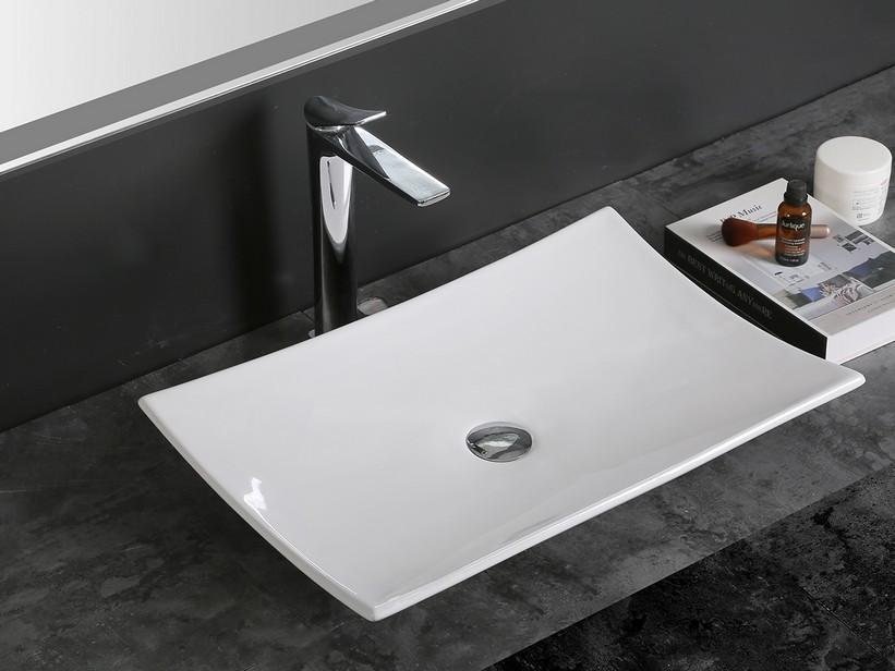 Aufsatzwaschbecken Soligo 60x40,5 H9 aus Keramik Weiß Glänzend | IperCeramica
