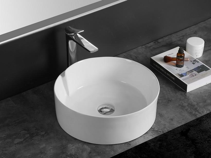 Aufsatzwaschbecken Seveso 44x46 H15 aus Keramik Weiß Glänzend | IperCeramica