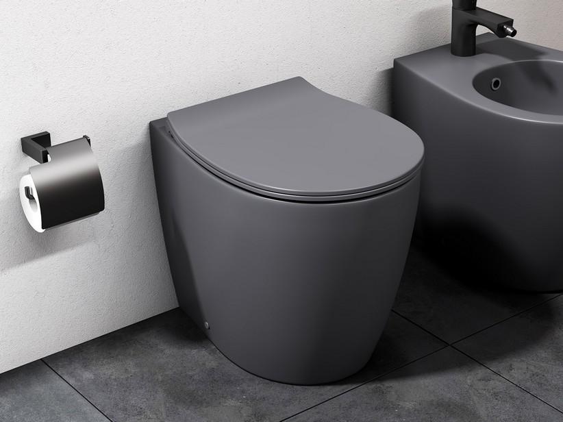 Stand-WC Sentimenti Neo Rimless 52x36 cm wandbündig grau matt | IperCeramica