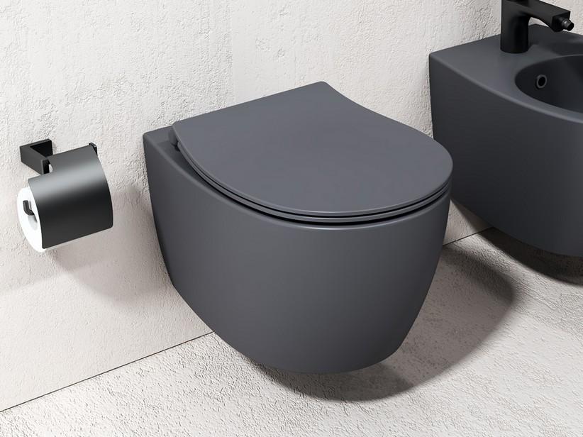 Wand-WC Sentimenti Neo Rimless 51x36 cm grau matt | IperCeramica
