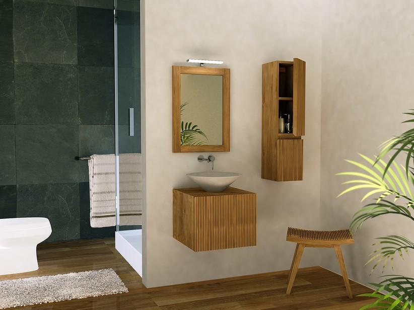 Badmöbel LOMBOK 50 1 Tür aus Massivholz Natur Teak | IperCeramica