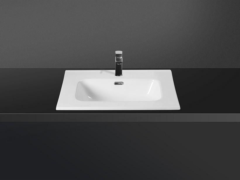 Waschbecken Smart Unitop 61x46,5 cm aus Keramik Weiß Glänzend | IperCeramica