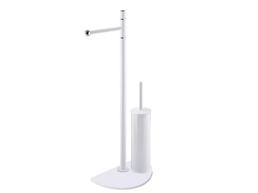 Bad-Standhandtuchhalter Amelie mit Toilettenpapier-und WC-Bürstenständer Weiss | IperCeramica