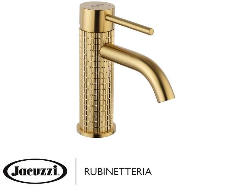 Waschtischmischer Jacuzzi® Noemi aus Messing ohne Ablaufgarnitur Ausführung PVD gebürstet Gold | IperCeramica