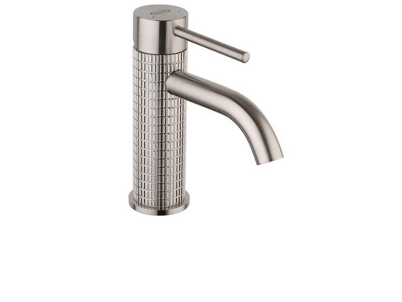 Waschtischmischer Jacuzzi® Noemi aus Messing ohne Ablaufgarnitur Ausführung PVD Edelstahl gebürstet | IperCeramica