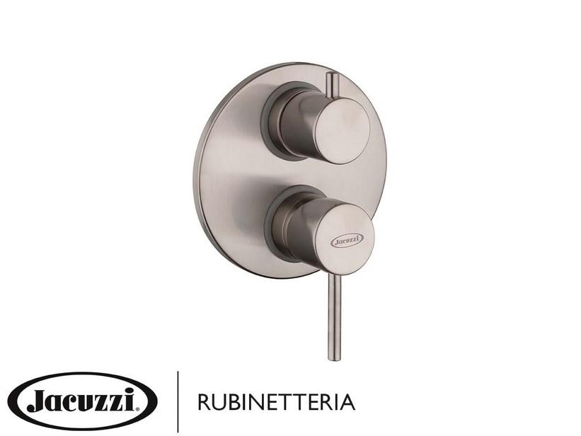 Jacuzzi® Noemi  Duscharmatur Unterputz mit Umschaltventil 2 Wege aus Messing Ausführung PVD Edelstahl gebürstet | IperCeramica