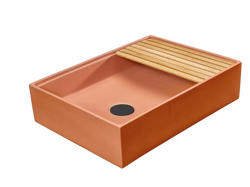 Aufsatzwaschbecken Messico rechteckig Orange | IperCeramica