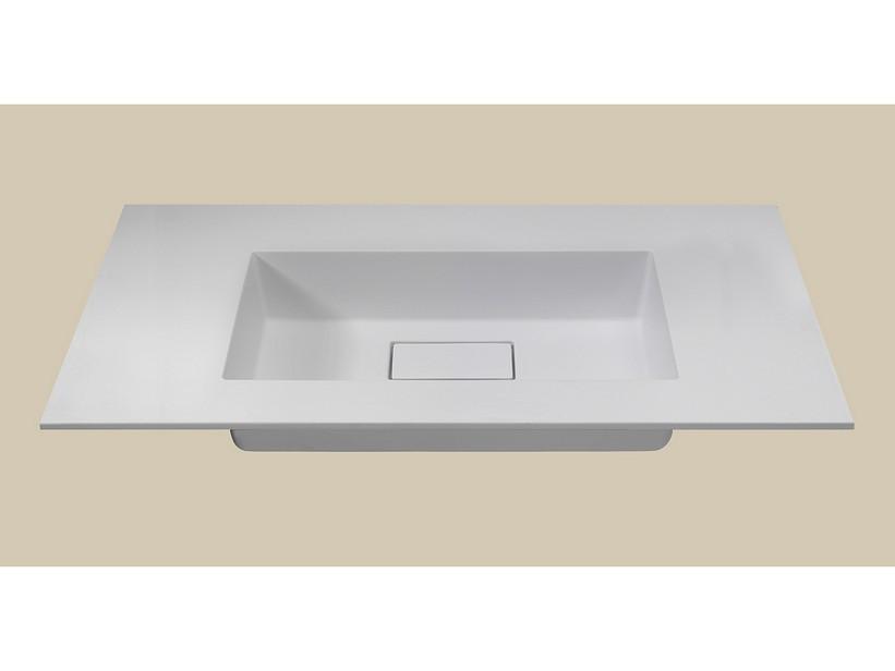 Waschbecken Unitop HIDE Ti.46 101x46,5 cm Becken in der Mitte Weiß matt | IperCeramica