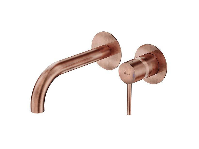 Einhebel-Waschtischarmatur Bora Einbau mit Easy-Box aus gebürstetem Kupfer | IperCeramica