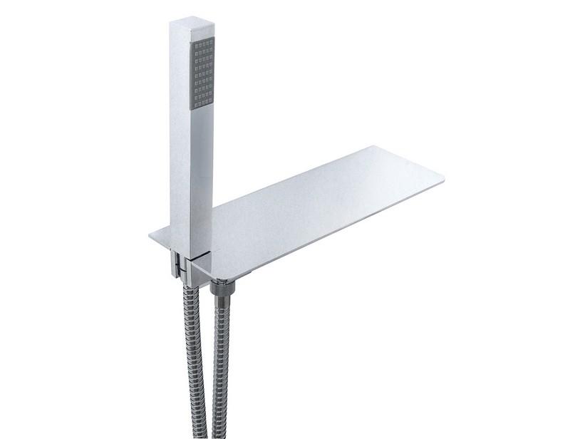 Duschablage Shelf Square 30 cm Edelstahl mit Handbrause Messing verchromt | IperCeramica