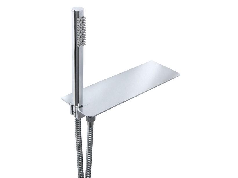 Duschablage Shelf Round 30 cm Edelstahl mit Handbrause Messing verchromt | IperCeramica