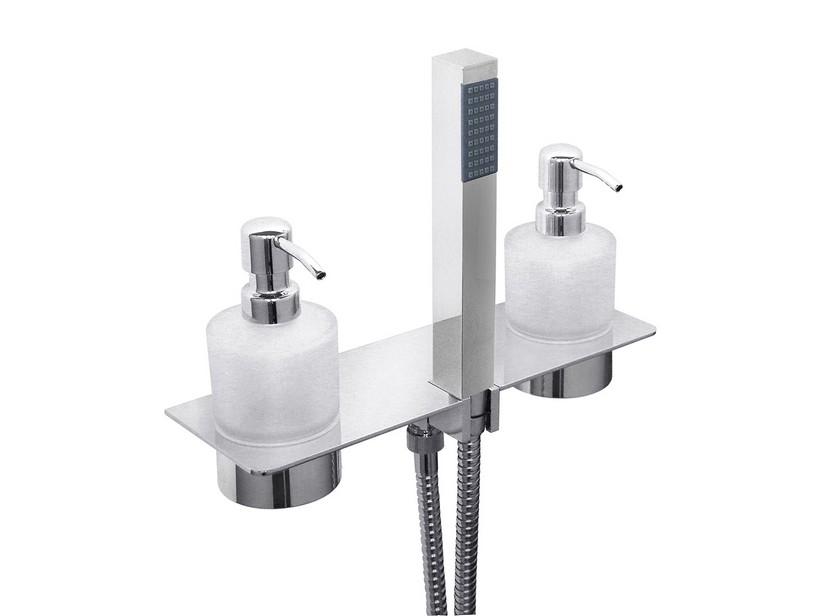 Duschablage Genius Square 30 cm Edelstahl mit Handbrause Messing verchromt | IperCeramica