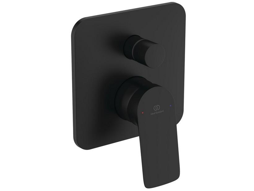 Unterputz-Wannen-/Brausebatterie 2-Wege Ceralife C Seidenschwarz | IperCeramica