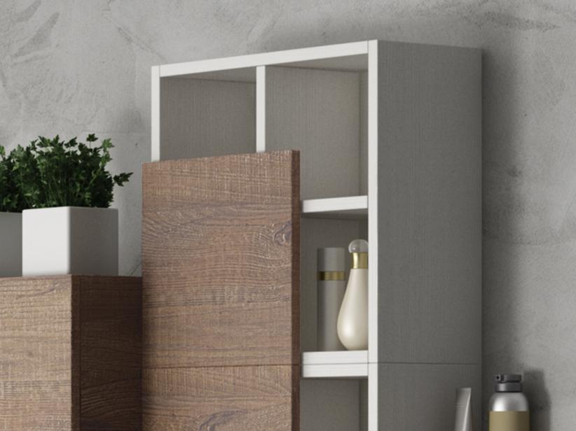 HÄNGESCHRANK QUBO OFFEN QUADRATISCH HÖHE 45 cm BIANCO MATRIX/SHERWOOD | IperCeramica