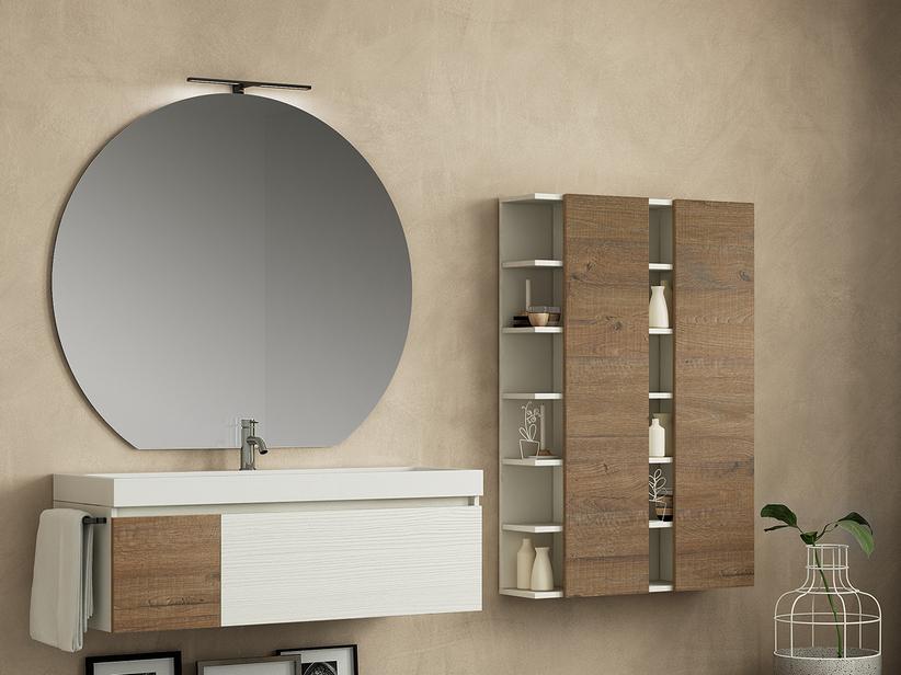 BADEZIMMERSCHRANK QUBO 120 CM MATRIX/SHERWOOD MIT WASCHTISCH UNITOP | IperCeramica